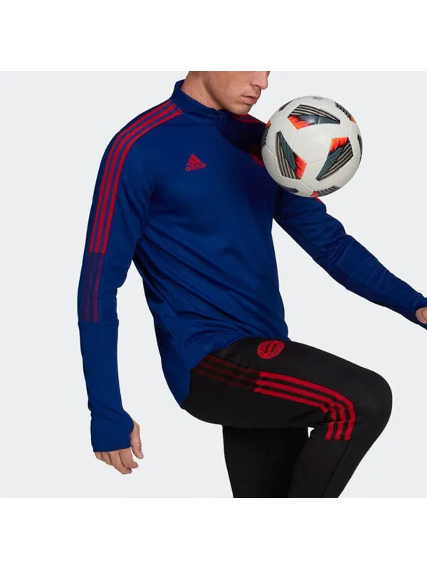 Куртка adidas Stripe Half Zipper Logo Solid Color Jacket Blue — изображение 4 из 4, мульти