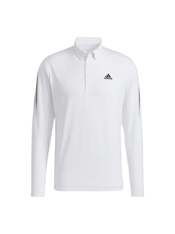 Футболка logo stripe long sleeves slim fit polo shirt white Adidas — изображение 1 из 4, мульти