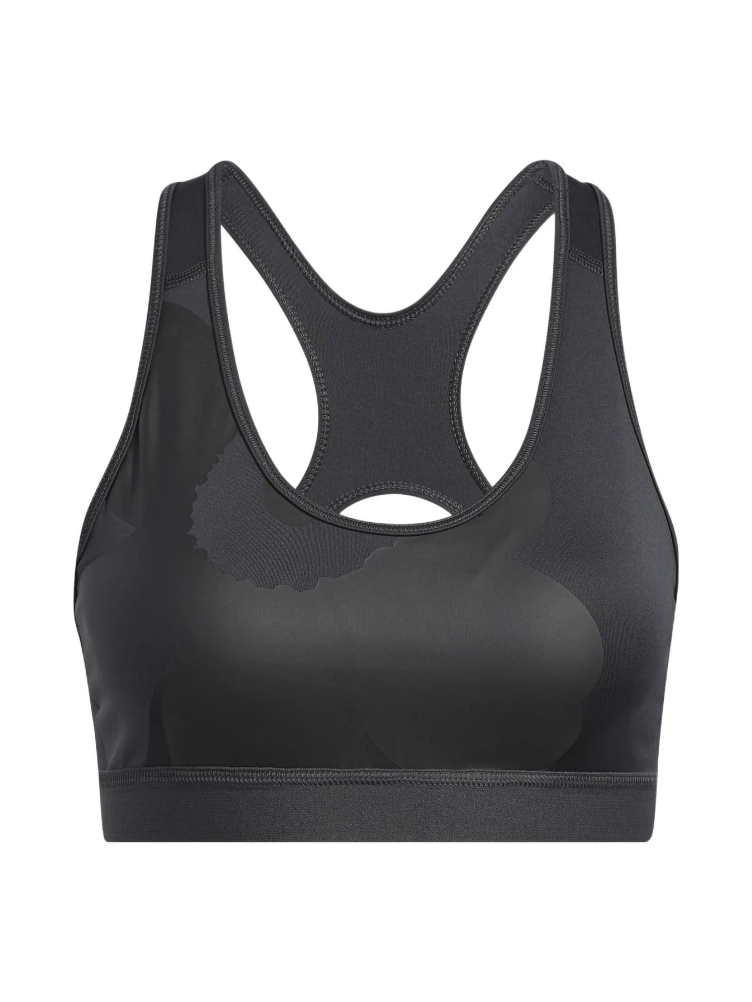 Бюстгальтер (WMNS) adidas x Marimekko Believe This Medium-Support Bra 'Black' — изображение 1 из 3, черный