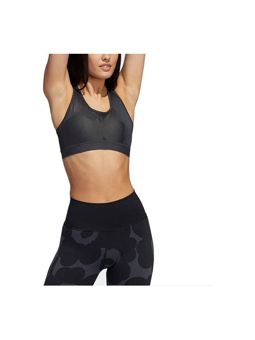Бюстгальтер (WMNS) adidas x Marimekko Believe This Medium-Support Bra 'Black' — изображение 2 из 3, черный