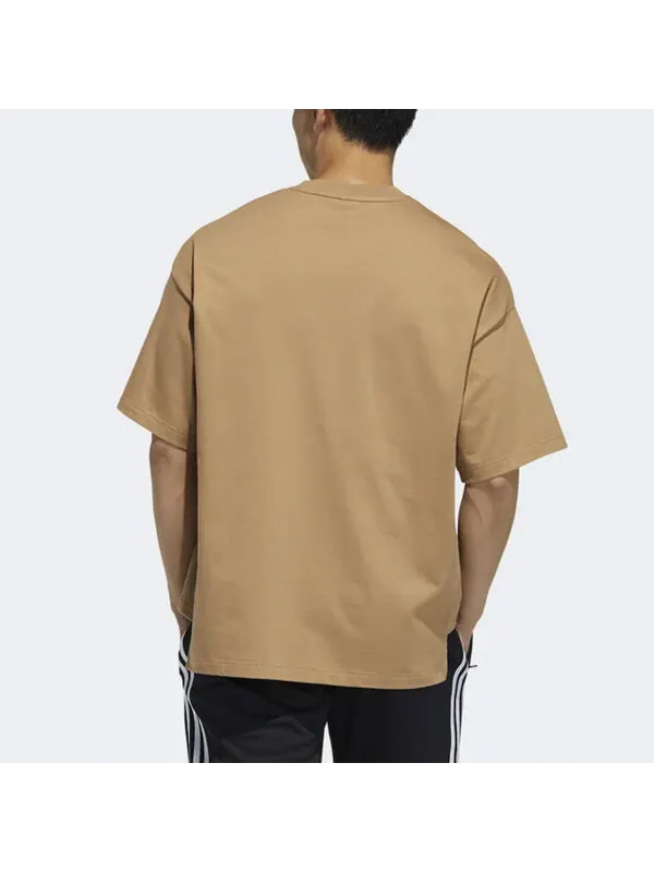 Футболка men's casual sports stylish short sleeve yellow t-shirt Adidas — изображение 3 из 4, желтый