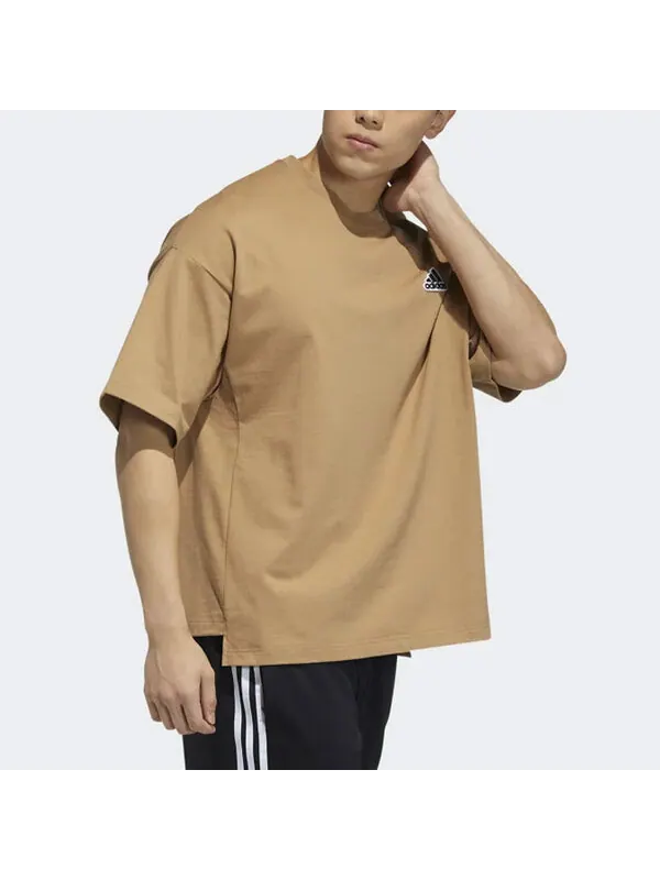 Футболка men's casual sports stylish short sleeve yellow t-shirt Adidas — изображение 4 из 4, желтый