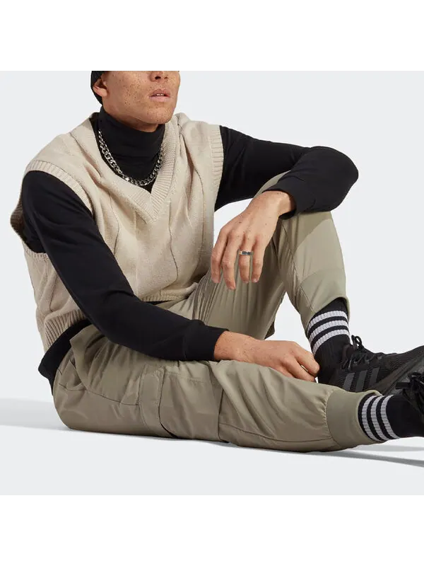 Брюки essentials cargo ankle-length pants 'tan' Adidas — изображение 4 из 4, бежевый