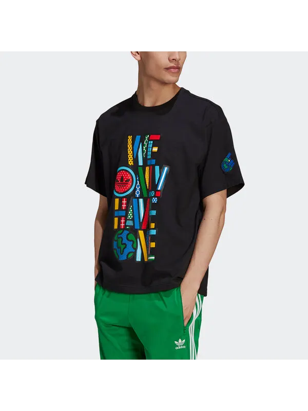 Футболка originals artist tee ss colours letter printing causual sports male black Adidas — изображение 2 из 2, черный