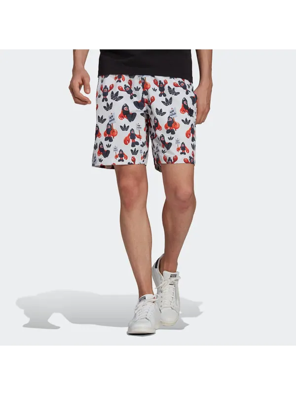 Шорты originals artist shorts dragon printing sports breathable white Adidas — изображение 3 из 4, белый