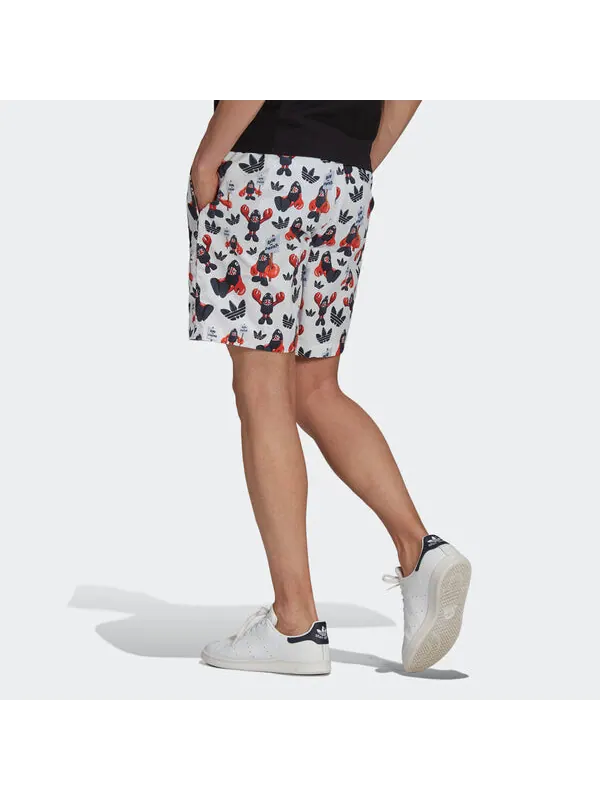 Шорты originals artist shorts dragon printing sports breathable white Adidas — изображение 4 из 4, белый