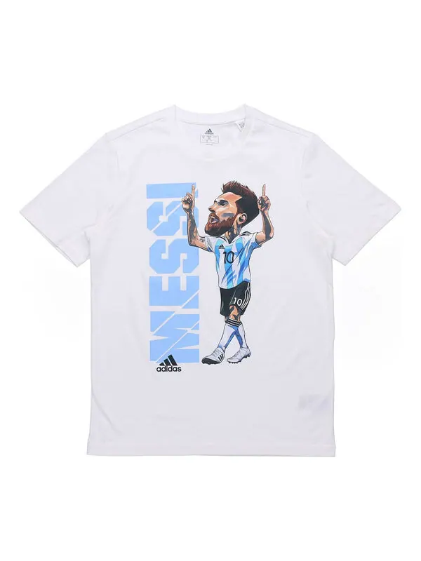 Футболка messi icon t m soccer/football casual sports short sleeve white Adidas — изображение 1 из 4, белый