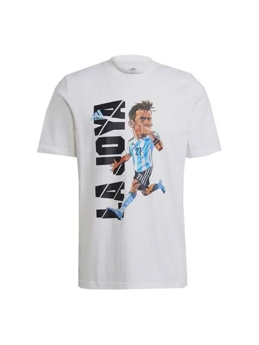 Футболка dybala icon t m paul cartoon printing soccer/football sports short sleeve white Adidas — изображение 1 из 4, белый