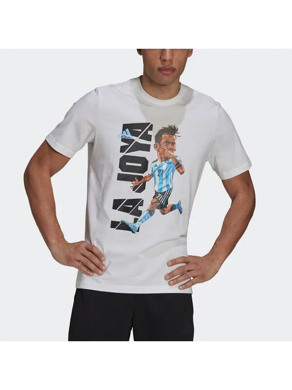 Футболка dybala icon t m paul cartoon printing soccer/football sports short sleeve white Adidas — изображение 2 из 4, белый