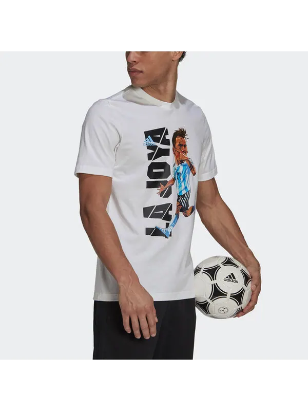 Футболка dybala icon t m paul cartoon printing soccer/football sports short sleeve white Adidas — изображение 4 из 4, белый