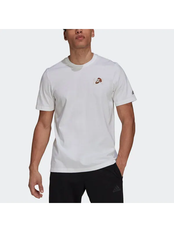Футболка messi icon emb soccer/football casual sports short sleeve white Adidas — изображение 2 из 4, белый