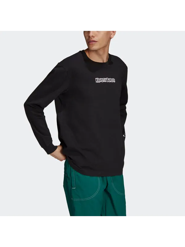 Футболка originals smps kb ls tee printing sports long sleeves black Adidas — изображение 4 из 4, черный