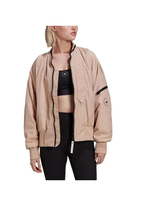 Куртка от Stella McCartney тканая куртка-бомбер Adidas — изображение 2 из 4, коричневый