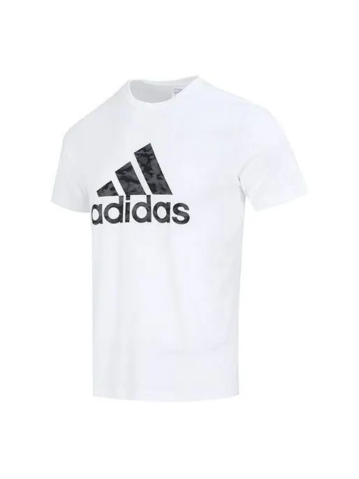 Футболка Adidas Camo Short Sleeve Tee 'White' — изображение 1 из 4, белый