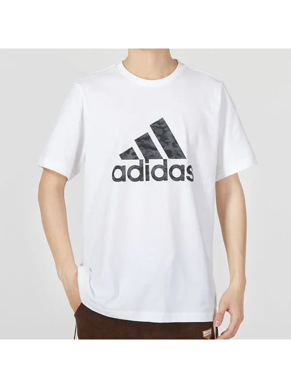 Футболка Adidas Camo Short Sleeve Tee 'White' — изображение 3 из 4, белый