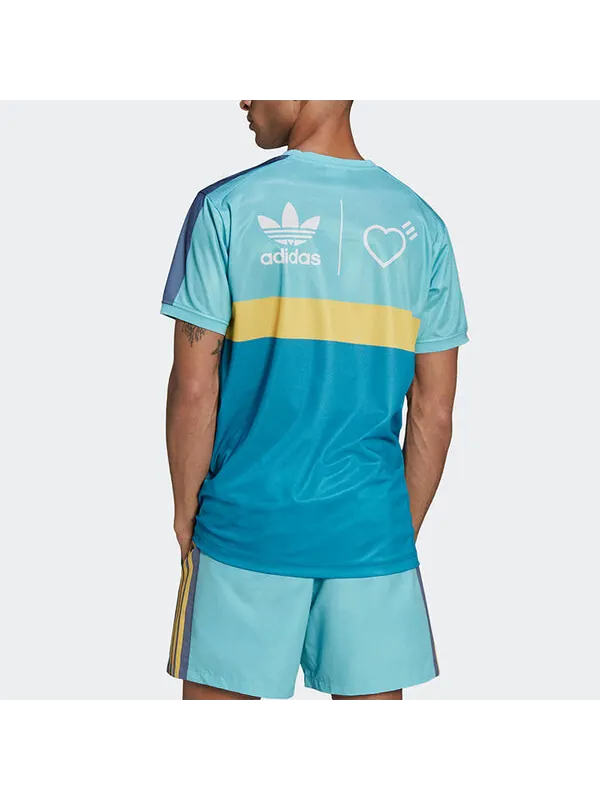 Футболка с рисунком, созданным человеком Adidas — изображение 4 из 4, синий