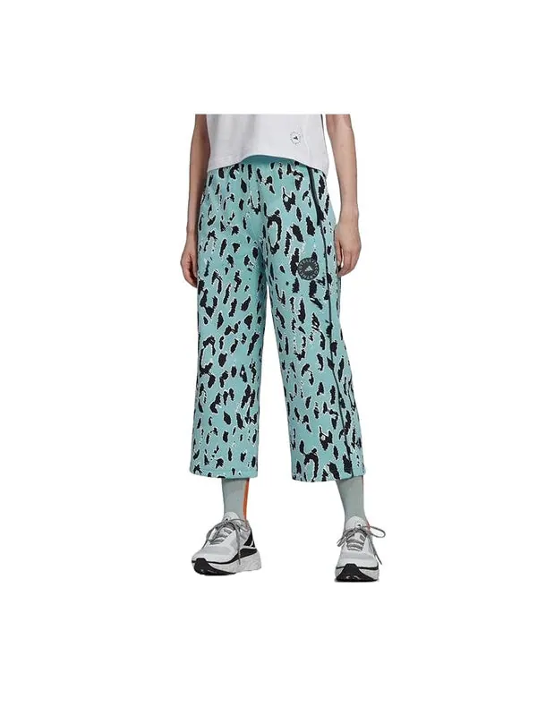 Брюки by stella mccartney cropped pants 'teal black' Adidas — изображение 2 из 3, черный
