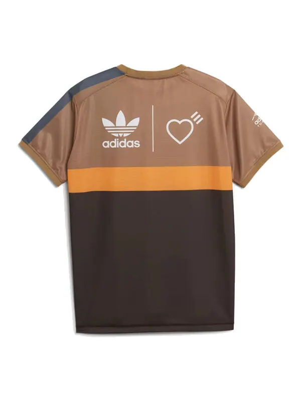 Футболка с рисунком, созданным человеком Adidas — изображение 2 из 4, коричневый