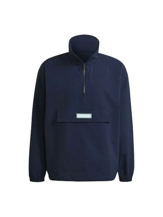 Куртка adidas originals Quarter Zip Casual Sports Half Zipper Hooded Jacket Navy Blue — изображение 1 из 4, темно-синий