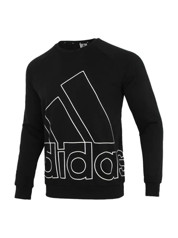 Толстовка men's big lo swt ft logo printing casual sports round neck black Adidas — изображение 1 из 4, черный