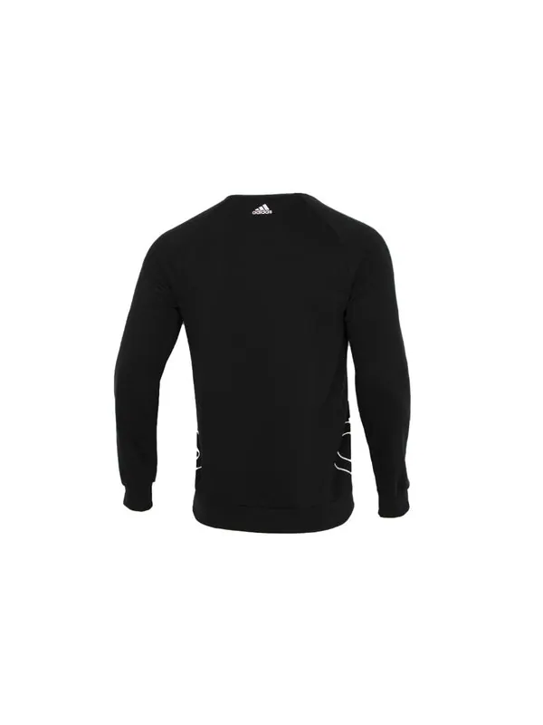 Толстовка men's big lo swt ft logo printing casual sports round neck black Adidas — изображение 2 из 4, черный