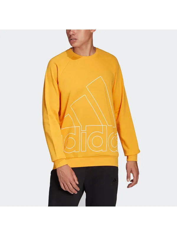 Толстовка Men's adidas Big Lo Swt Ft Logo Printing Casual Sports Round Neck Yellow — изображение 2 из 4, желтый