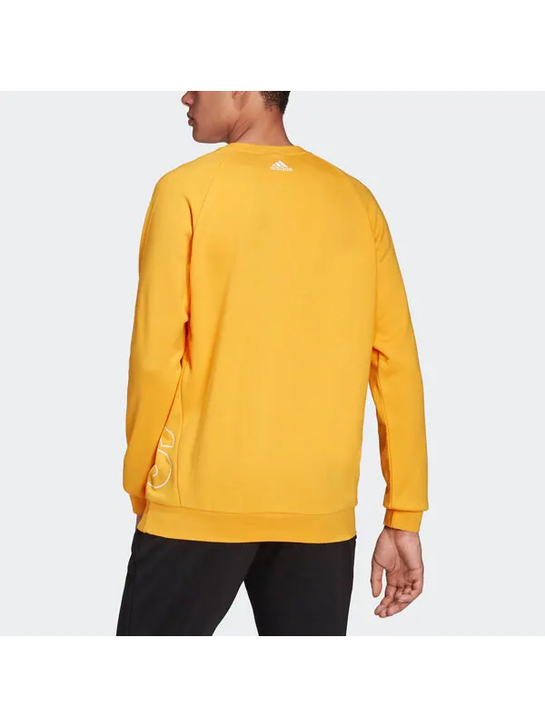 Толстовка Men's adidas Big Lo Swt Ft Logo Printing Casual Sports Round Neck Yellow — изображение 3 из 4, желтый