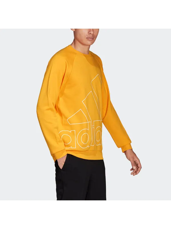 Толстовка Men's adidas Big Lo Swt Ft Logo Printing Casual Sports Round Neck Yellow — изображение 4 из 4, желтый