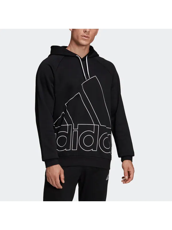 Толстовка Men's adidas Big Lo Hd Fl Logo Printing Pullover Sports Black — изображение 2 из 4, черный