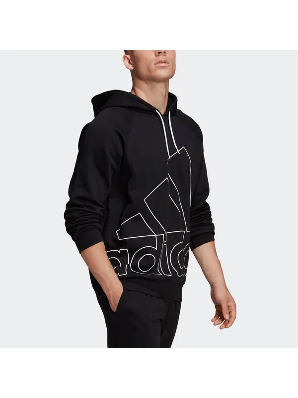 Толстовка Men's adidas Big Lo Hd Fl Logo Printing Pullover Sports Black — изображение 4 из 4, черный