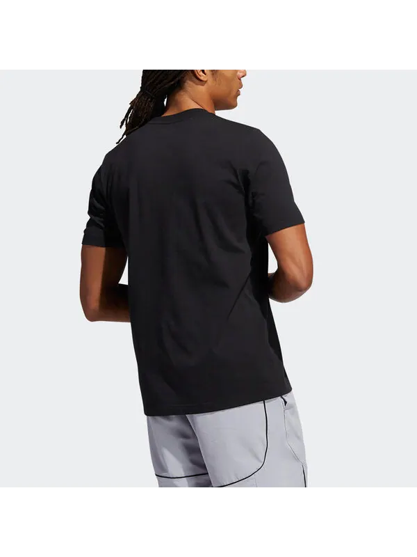Футболка china s1 tee basketball cartoon printing sports round neck short sleeve black Adidas — изображение 3 из 4, черный