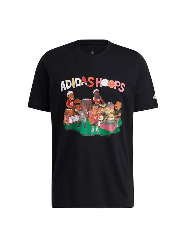 Футболка china s1 tee casual basketball sports breathable short sleeve black Adidas — изображение 1 из 4, черный