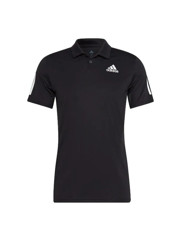 Футболка adidas Solid Color Logo Tennis Sports Short Sleeve Polo Shirt Black — изображение 1 из 4, мульти
