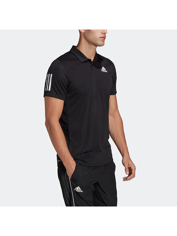 Футболка adidas Solid Color Logo Tennis Sports Short Sleeve Polo Shirt Black — изображение 4 из 4, мульти
