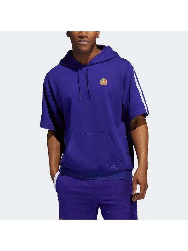 Толстовка Men's adidas Dm Ss Basketball Sports Short Sleeve Blue Purple — изображение 2 из 4, мульти
