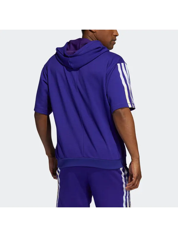 Толстовка Men's adidas Dm Ss Basketball Sports Short Sleeve Blue Purple — изображение 3 из 4, мульти