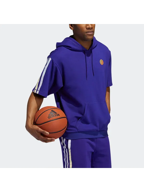 Толстовка Men's adidas Dm Ss Basketball Sports Short Sleeve Blue Purple — изображение 4 из 4, мульти