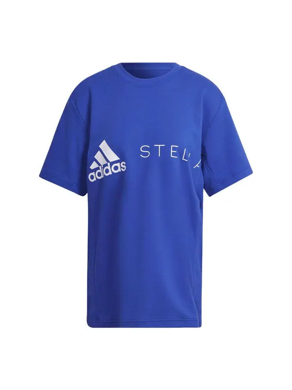 Футболка от Stella McCartney логотип футболка Adidas — изображение 1 из 3, синий/белый