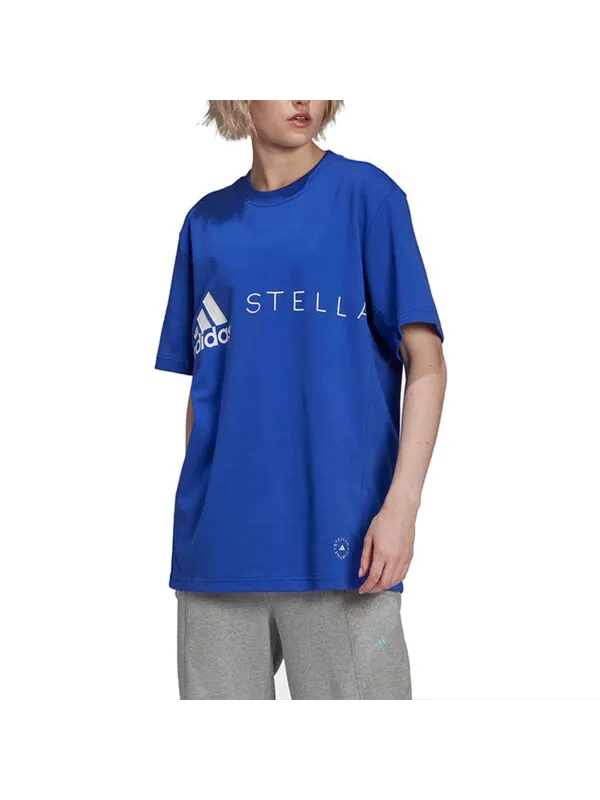 Футболка от Stella McCartney логотип футболка Adidas — изображение 3 из 3, синий/белый