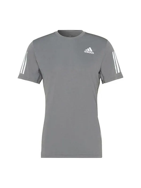 Футболка Men's adidas Fitness Training Breathable Logo Stripe Sports Short Sleeve Gray T-Shirt — изображение 1 из 4, мульти