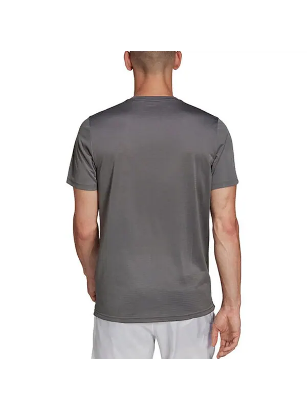 Футболка Men's adidas Fitness Training Breathable Logo Stripe Sports Short Sleeve Gray T-Shirt — изображение 3 из 4, мульти