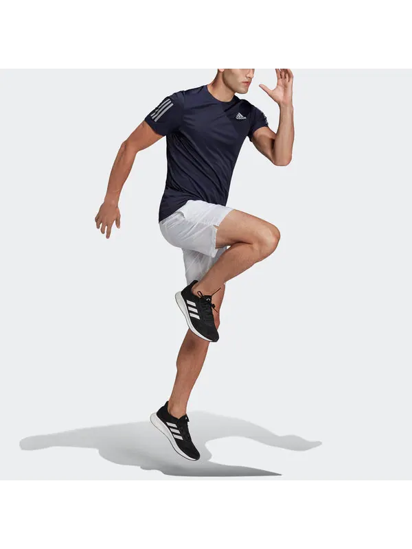 Футболка own the run sports short sleeve tee 'white' Adidas — изображение 4 из 4, синий