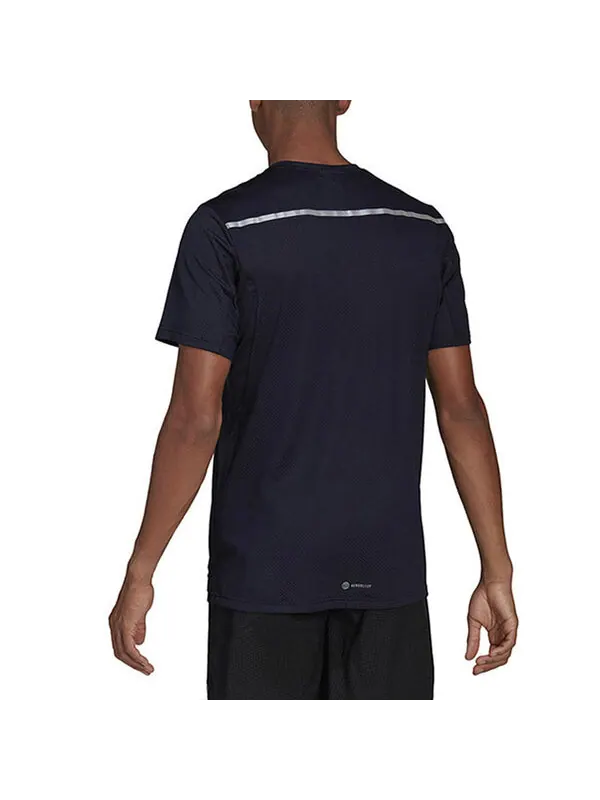 Футболка Men's adidas Solid Color Logo Round Neck Short Sleeve Ink Blue T-Shirt — изображение 4 из 4, мульти