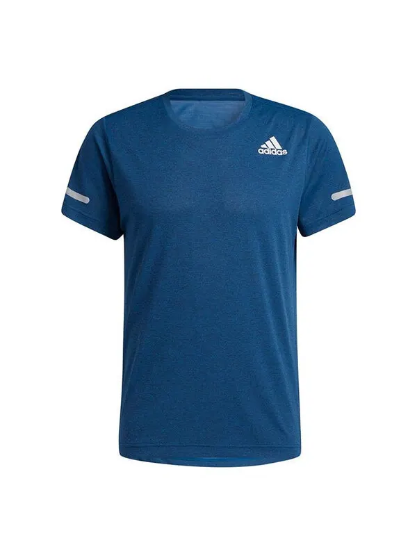 Футболка elevate train t reflective training sports short sleeve navy blue Adidas — изображение 1 из 4, синий