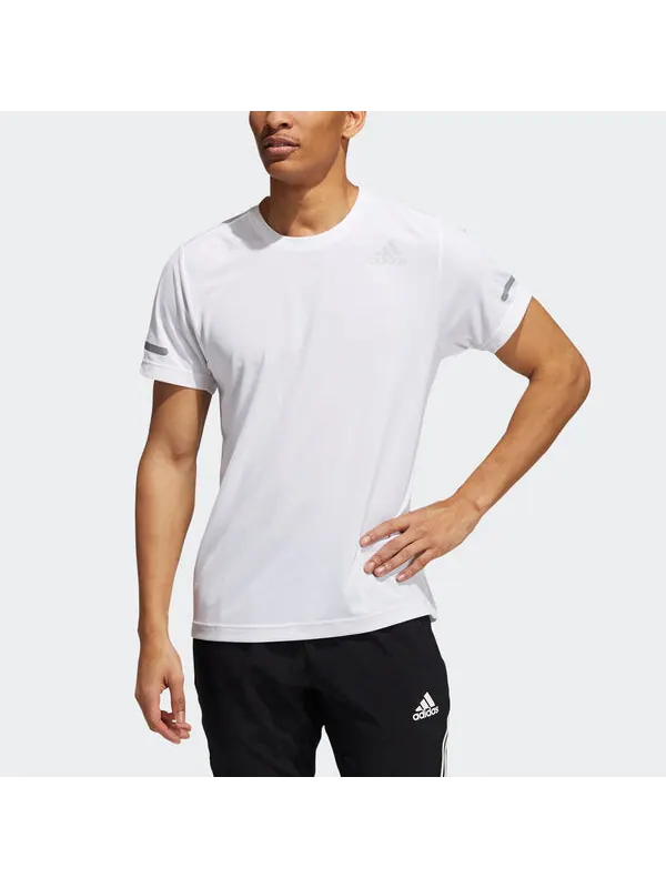Футболка elevate train t reflective training sports short sleeve white Adidas — изображение 2 из 4, белый