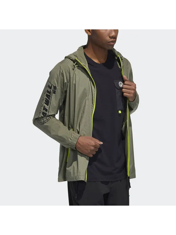 Куртка adidas Outdoor Athleisure Casual Sports Hooded Jacket Green — изображение 4 из 4, зеленый