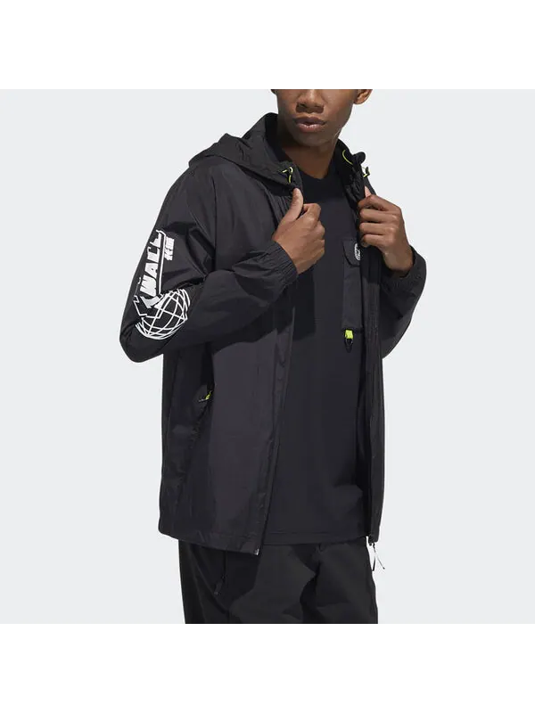 Куртка adidas Outdoor Athleisure Casual Sports Hooded Jacket Black — изображение 4 из 4, черный