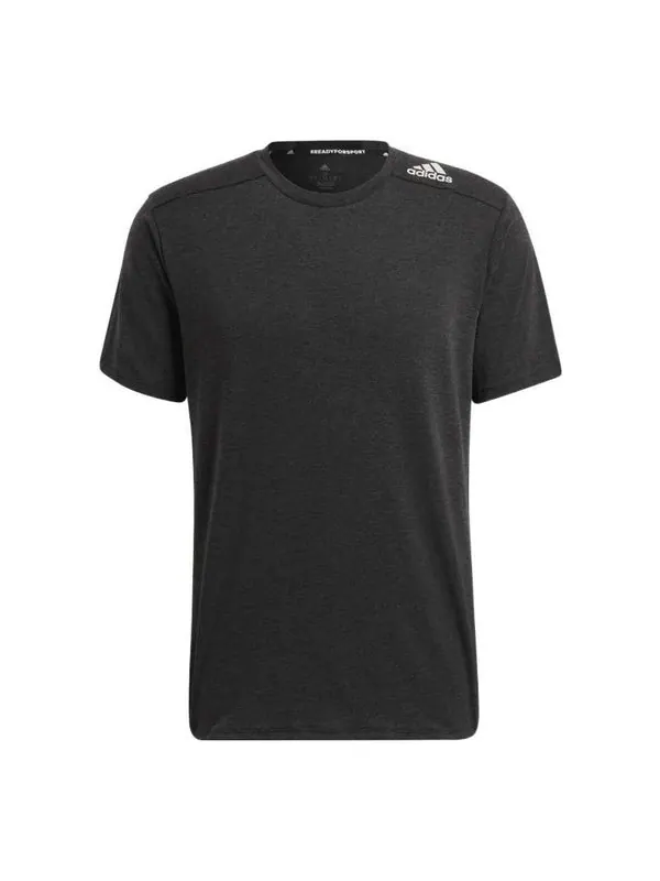 Футболка men's sports gym round neck short sleeve black t-shirt Adidas — изображение 1 из 4, черный