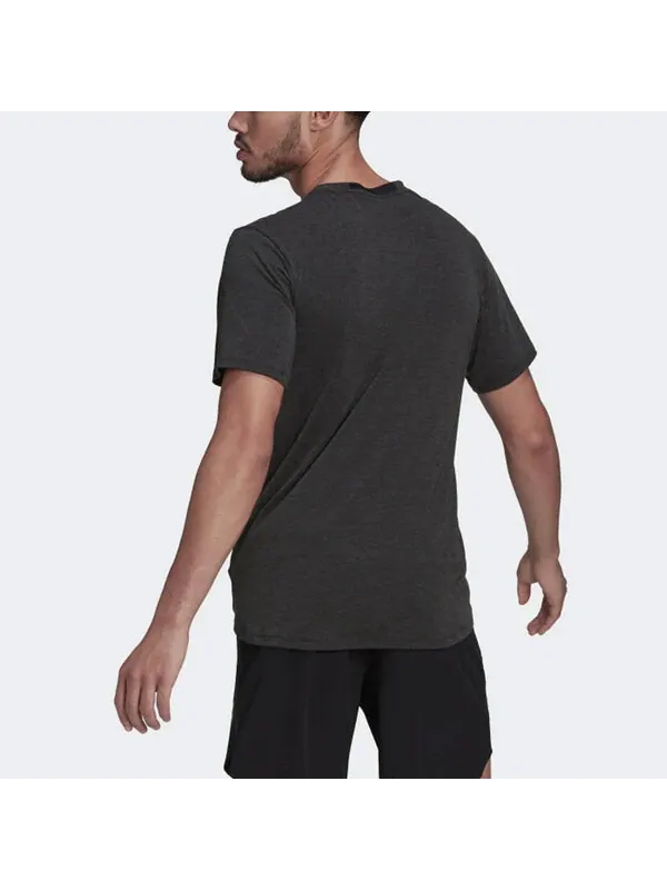 Футболка men's sports gym round neck short sleeve black t-shirt Adidas — изображение 3 из 4, черный