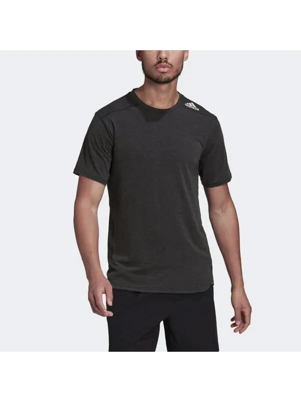Футболка men's sports gym round neck short sleeve black t-shirt Adidas — изображение 4 из 4, черный